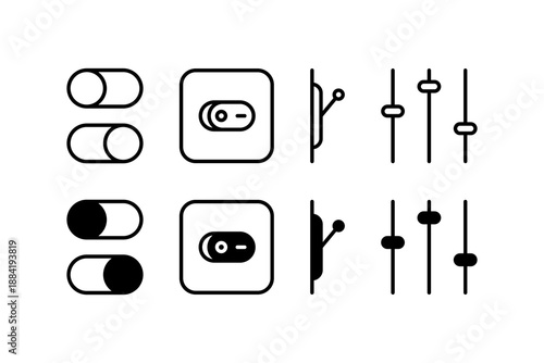 Switch button icon set. Vector illustration design.Switch button icon set. Vector illustration design.
