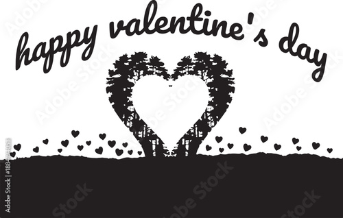 Happy Valentines Day Heart Silhouette