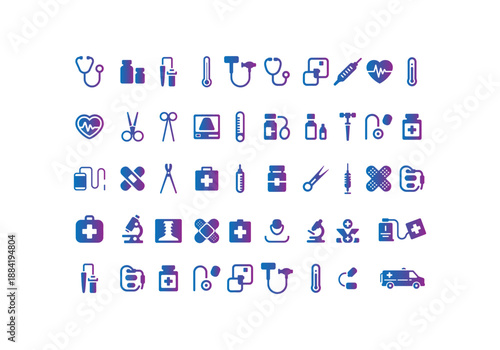 Healthcare  Medical Pharmaceutical and more Icon Set Vector design 
