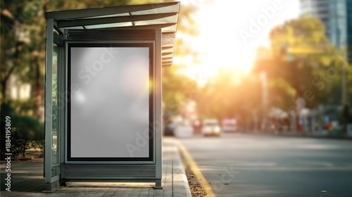 Empty urban billboard