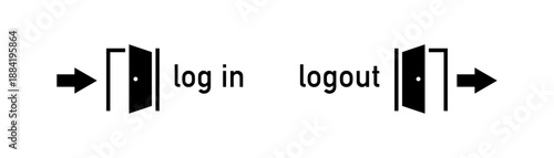 Entrance and exit exit enter of door icon. Vector illustration design.