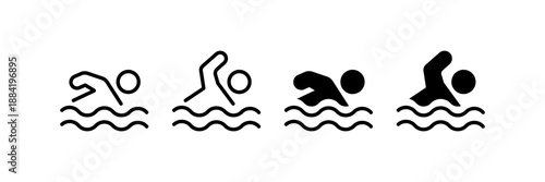 Swimmer sign icons set. Vector illustration design.
