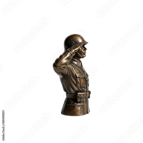 Saluting soldier bust