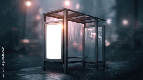 Empty bus stop shelter