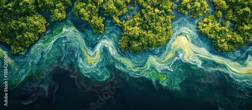 Aerial view of vibrant ecosystem