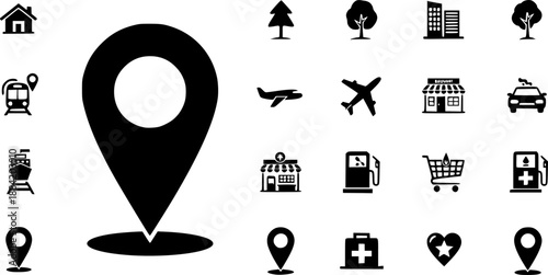 location map icons. location marker. location pin
