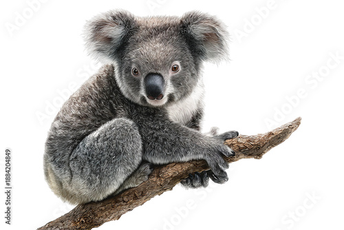 Mystical koala surreal art style painting isolated on transparent background