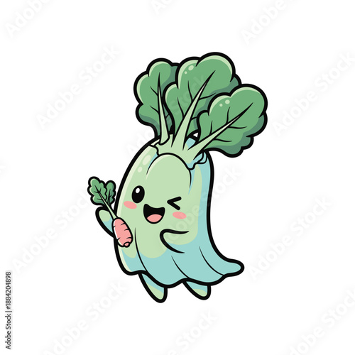 Cute Cartoon Broccoli Character