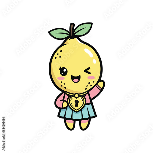Cute Lemon Character in Pastel Outfit