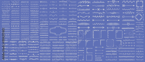 Hand drawn dividers and frames collection. Decorative calligraphic design elements set. Vector ornamental borders, flourishes for wedding invitations, certificates, and text decoration.