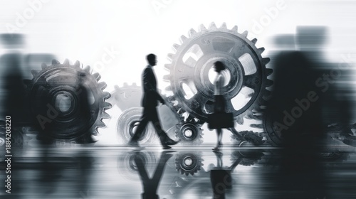 Business teamwork gears