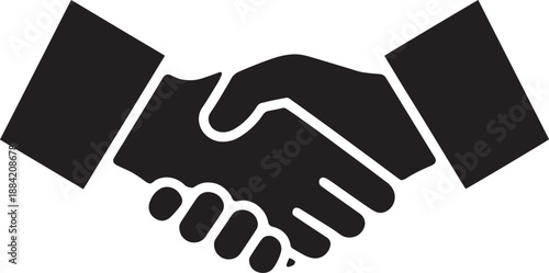 Handshake Between Two People on White Background