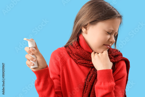 Ill little girl with spray ...