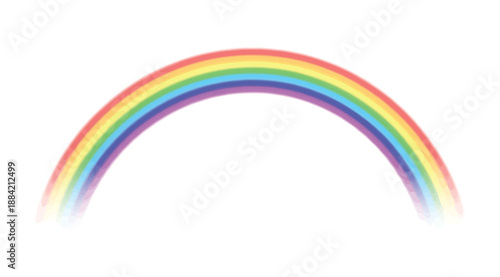 Minimal rainbow arc vector illustration on white background, smooth colorful gradient spectrum curve, simple decorative arch symbol for pride, hope, weather, children design, posters, banners, and bra