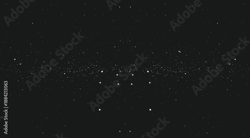 Abstract dark night background with scattered glowing particles and tiny light dots, minimal starry sky texture vector illustration for space themes, cosmic design, overlays, banners, presentations an
