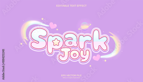 decorative spark rainbow editable text effect design