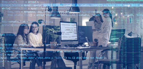 Team of female programmers ...