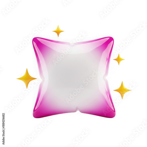 Pink and white starburst with sparkles isolated on a transparent background glow
