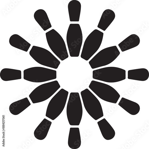 Bowling Pin Mandala Silhouette Isolated Illustration for Sports Graphics
