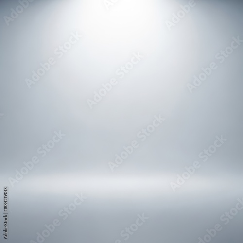 Seamless light gray gradient studio backdrop, cyclorama stage setup for easy object extraction and high-key photography, display, product, wall