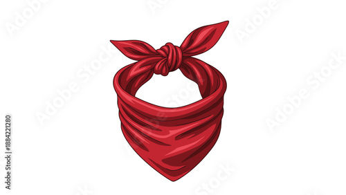 Classic red cotton bandana neckerchief tied in a knot and folded for use as a versatile clothing accessory.