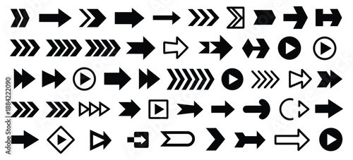 black arrow icon set arrow cursor arrow vector icon modern simple arrows vector illustration, a top ranked collection featuring clean minimalist direction symbols for design, websites, apps,