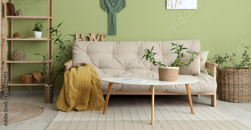 Stylish interior of green l...