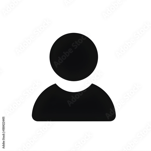 A simple, universally recognized silhouette icon representing a person or user profile, perfect for digital interfaces and applications