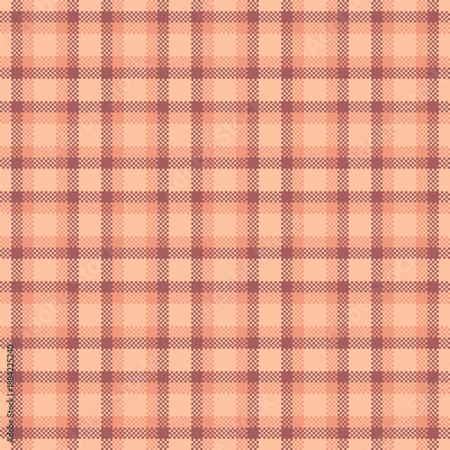 Reel texture check fabric, winter vector pattern background. Collection plaid textile tartan seamless in red and orange colors.