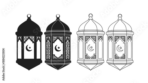 Elegant islamic lanterns a collection of intricate designs and traditional motifs