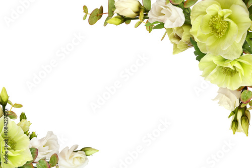 White anemones, eustoma flo...
