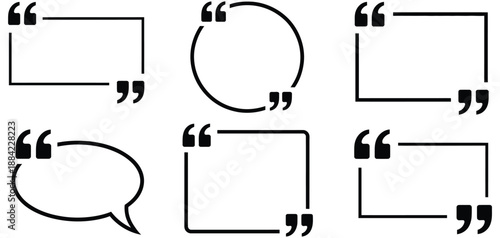 collection of various black outline quote box frames on transparent background, a top ranked vector set featuring clean line frames for typography, quotes, social media posts, and modern graphic 