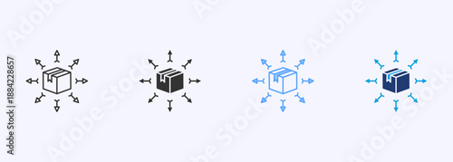 Distribution Channels Icon Set Multiple Style Collection