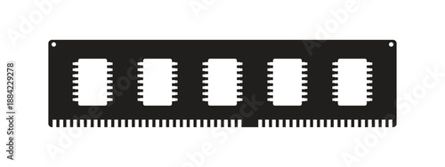 RAM memory module icon set for computer hardware, random access memory vector illustration for PC and laptop.