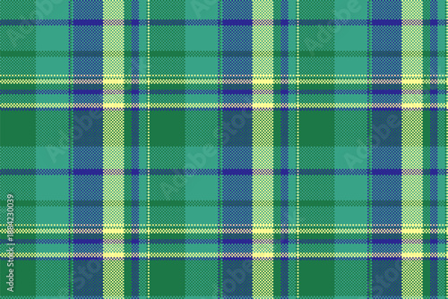 Folklore texture textile check, sale seamless fabric plaid. Diwali tartan vector background pattern in teal and green colors.