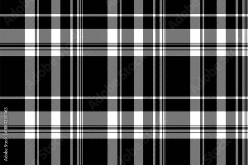 Site texture background textile, lined pattern plaid fabric. Fluffy tartan vector seamless check in black and white colors.
