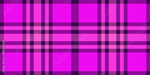Nostalgic fabric vector textile, contour pattern check texture. Mosaic plaid tartan background seamless in bright and purple colors.