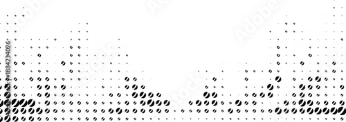 Halftone dots with gradient effect in black and white color scheme