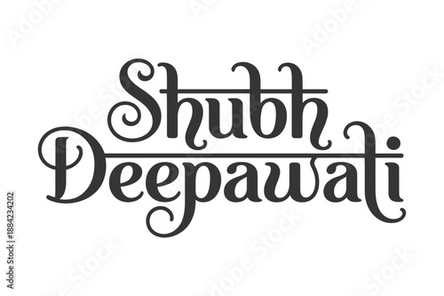 A vector graphic illustration of Shubh Deepawali in elegant calligraphy