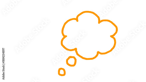 Cute Doodle Thinking Cloud | Hand-Drawn Thought Bubble Doodle | Idea Cloud PNG
