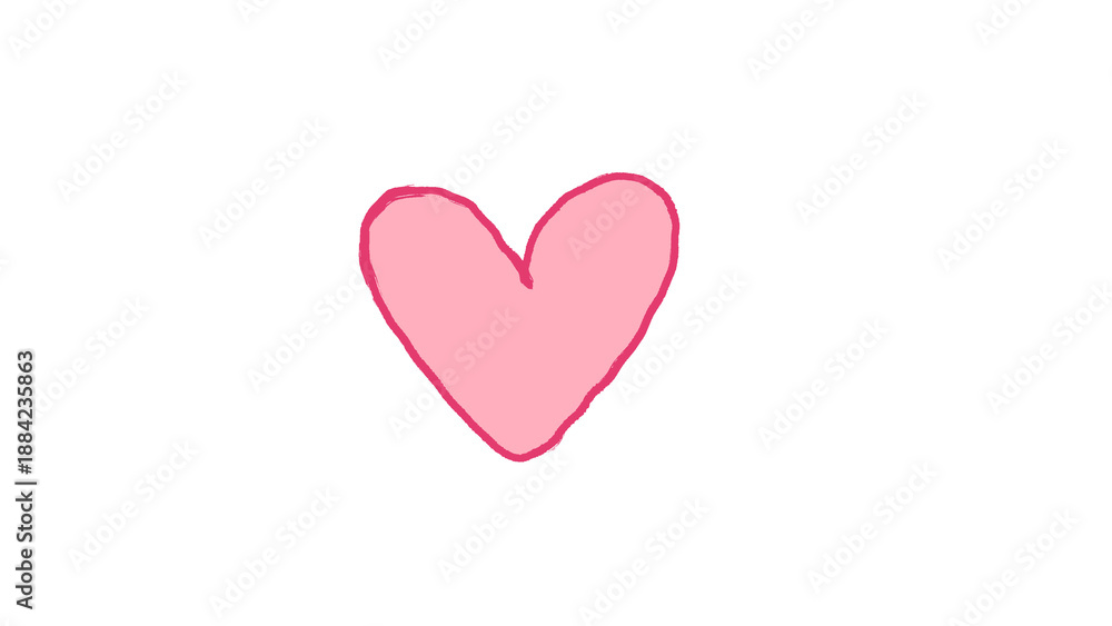 Fototapeta premium Cute Doodle Heart | Hand-Drawn Sparkly Heart Clipart | Love PNG