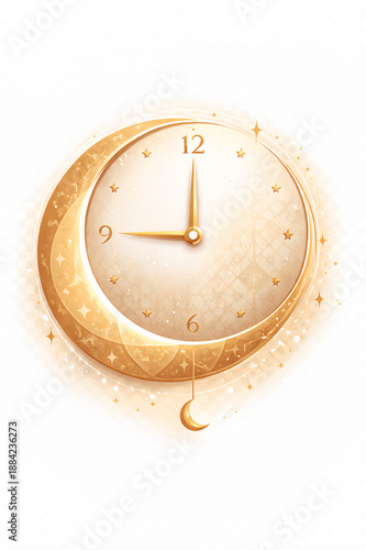 Ramadan Kareem Time Concept Illustration for Spiritual Schedules and Holiday Campaigns