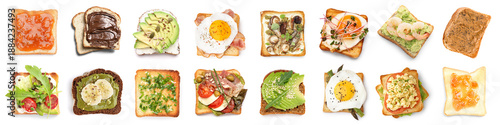 Set of many different toast...