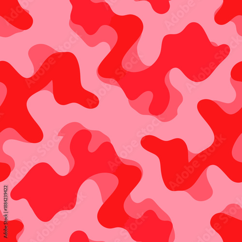 Vibrant pink and red abstract camouflage pattern.