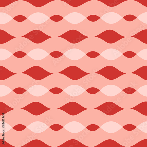 Geometric pattern with red and pink shapes.