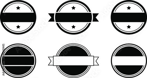 Collection of blank circular badges and stamps provides versatile graphic resources for.