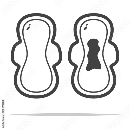 Menstrual pad outline icon transparent vector isolated