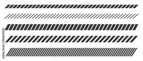 Slash line diagonal stripes border, parallel grid stroke. Embroidery ornament with slanted stitches. Divider strip Tilt strip geometric abstract border. Diagonal grid. Geometric dashed tape