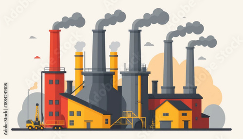 vector illustration of industrial factory