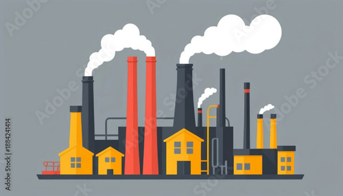 vector illustration of industrial factory